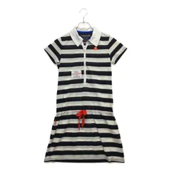 中古 レディース ルコックスポルティフ le coq sportif ワンピース M 紺×白  ネイビー×ホワイト 半袖　ストレッチ ボーダー