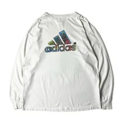 90s USA製 adidas パフォーマンス ロゴ プリント 長袖 Tシャツ L / 90年代 アメリカ製 オールド アディダス ホワイト