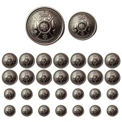 【在庫処分】HAMILO メタルボタン ブレザー ジャケット アクセサリー 15mm 20mm 計60点セット (シルバー)