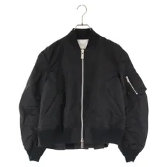 Sacai (サカイ) 18-03978 18AW Back Flare MA-1 バックプリーツナイロンジップアップボンバージャケット ブラック ブルゾンのサムネイル