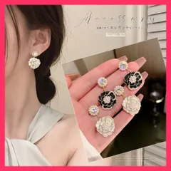 【おしゃれ】 ツバキ ピアス 韓国 アクセサリー 女性 パーティー アクセ/彼女 プレゼント/結婚式披露宴二次会 大人可愛い パールピアス 揺れる 花モ おすすめ おしゃれ　人気 上品 6JFENG-002