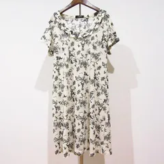 #snc インゲボルグ INGEBORG ワンピース アイボリー 黒 半袖 総柄 フリル レディース [957646]