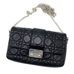 【K679】Christian Dior(クリスチャンディオール)/ニューロック/カナージュ/チェーンウォレット/ショルダーバッグ