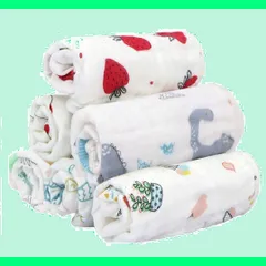 【特価商品】ガーゼハンカチ 赤ちゃん ループ付 名前入 ベビータオル 6層 ベビーガーゼ 綿100％ 30x30cm 6枚セット