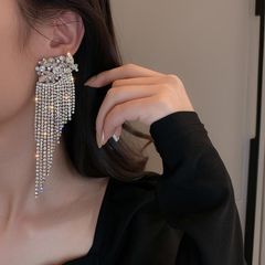 クリスタル シルバー ピアス ベリーダンス 社交ダンス ピアス ゴージャスのサムネイル