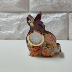 薔薇うさぎさんの置時計