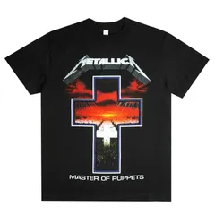 メンズ Tシャツ METALLICA MASTER OF PUPPETS TEE メタリカ バンドＴシャツ  ブラック 黒 名盤 アルバム ライブ ツアー 男女兼用 半袖 TSHIRTS アーティスト ロックT ミュージックT メタル ハードコア
