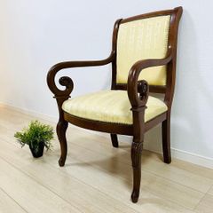け89)ロココ様式 猫脚 アンティークアームチェア クラシックチェア