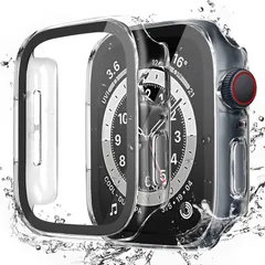LISAMER 対応 Apple Watch ケース Series 10/9/8/SE/7/6/5/4 40mm アップルウォッチ用 ケース 防水 一体型 新デザイン 3D直角エッジ 超薄型 PC+ガラス素材 高透過率 対応 Apple Watch カバー 全