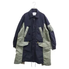 Sacai (サカイ) 21AW Military Long Coat ミリタリーロングコート コットンナイロン切替 カーキ/ブラック SCM-035のサムネイル