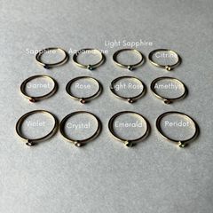 【10～12月】カラーストーンリング 9号 11号 14号 ステンレスリング 指輪 リング ジルコニアリング イニシャル 大人かわいい 韓国アクセサリー ゴールド　296R　シースキー【seasukii公式ショップ】
