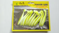 やわらか素材　シャッドテール　ワーム　イエロー　黄色　7cm　2.2g　10本