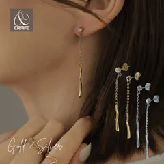 ピアス 金属アレルギー対応 18Kコーティング サージカルステンレス チェーンピアス レディース 大人 モダン シンプル かわいい エレガント ジュエリー ゴールド シルバー 送料無料 プチプライス高見え CRAIFE