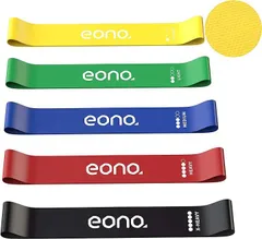 Eono(イオーノ) トレーニングチューブ エクササイズバンド レジスタンスバンド ゴムバンド 強度別 美尻 筋トレ ダイエット リハビリ 収納袋付き( 5本強度別エクササイズバンド)