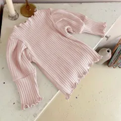 ☆ ピンク ☆ 66cm ☆ ベビーパフスリーブトップス yknozi1253 ベビー パフスリーブ トップス 重ね着 レイヤード インナー 子供服 子ども服 こども服 フリル リブ こども 子ども 子供 女の子 男の子 女子 男子 かわいい 可愛い