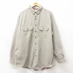 XL/古着 エルエルビーン LLBEAN 長袖 ブランド シャツ メンズ 90s 大きいサイズ ロング丈 コットン ベージュ カーキ 25feb10 中古 トップス