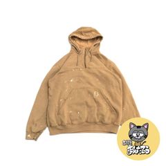 カーハート 古着 パーカー ハーフジップ フーディー L
