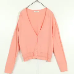 アリスバーリー　サーモンピンク系　カットワークデザインが可愛いカーディガン♪　サイズL　k2928