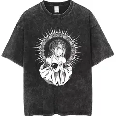 【新品】DEATH NOTE 限定版 半袖Tシャツ ウォッシュ加工  夜神月・L・天音ミサ 死神リューク・レム  デスノート 正義VS新世界 コラボアイテム グッズのサムネイル