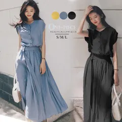 シャツワンピース ロング丈 ノースリーブ ベルト付き ウエストマーク エレガント