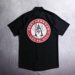 【REDKAP】93X RADIOロゴプリント 半袖ワークシャツ ブラック Sサイズ レッドキャップ アメリカ古着