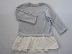 LUGHA POCKET 三越 伊勢丹 アウトレット 子供服 女の子 140cm 長袖 トレーナー チュニック グレー 秋 冬 ★3 トップス 冬服 ガールズ 女児 キッズ ジュニア 【中古】 ユーズド リサイクル こども