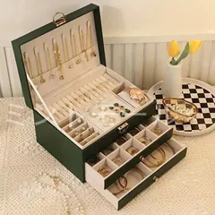 アクセサリーケース ジュエリーボックス 3段 鍵付き アクセサリー ボックス ジュエリー 収納ボックス 宝石箱 引き出し付き 仕切り付き 大容