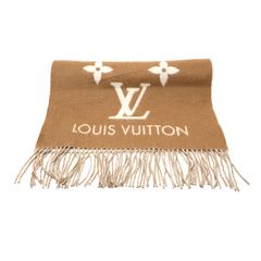 【楠本質店/元住吉】LOUIS VUITTON/ルイヴィトン/LV　M76067　マフラー･レイキャビック　カシミア100％　190 x 45 cm　クリーム系　レディース【中古】
