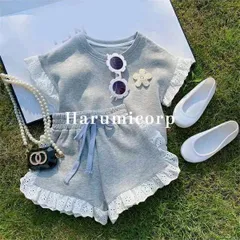 韓国子供服 セットアップ キッズ 女の子 夏服 tシャツ 半袖 ショートパンツ おしゃれ 可愛い ベビー服 トップス 短パン ボトムス こども服