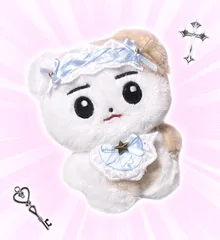 ♡C2 ヘッドドレス ぬい服 ぬいぐるみ 韓国 水色 前掛け よだれかけ 10cm