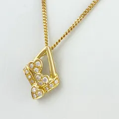 ポーラ POLA ハートモチーフ デザインネックレス YG イエローゴールド ペンダント メレダイヤ ネックレス 750 ダイヤモンド レディース 【中古】のサムネイル