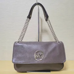 マイケルコース チェーンショルダー ショルダーウォレット レザー グレー バッグ ショルダーバッグ Michael Kors Shoulder Wallet Leather Grey Bag Shoulder Bag