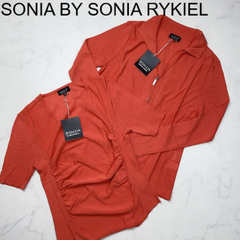 【新品タグ付き】SONIA BY SONIA RYKIEL　ソニアバイソニアリキエル　トップス　アウター　カーディガン　38　M　ブルー　プレゼント　ギフト　上着　羽織　半袖　長袖