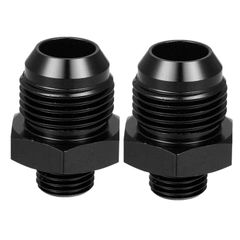 X AUTOHAUX ホースエンドフィッティング オイルクーラーアダプター継手 アルミニウム合金 車用 10N オスからM14 x 1.5 mm オス メートルねじ ブラック 2個入り