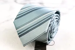 コムサメン ブランド ネクタイ シルク ストライプ柄 未使用タグ付 PO メンズ ブルー COMME CA MEN