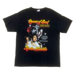 GM711 Aretha Franklin The Queen Of Soul 1942-2018 TRUE DETROIT LEGEND 半袖 Tシャツ トップス プルオーバー ブラック系 メンズ L