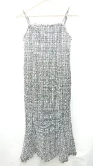 ◇ INGNI イング ツイード風 キレイめ ロング丈 キャミソールワンピース サイズM ブラック系 レディース E  【1407180029767】