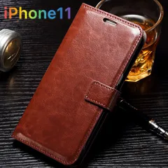iPhone11用ケース 高級レザー カード入れ付き 手帳型 財布型