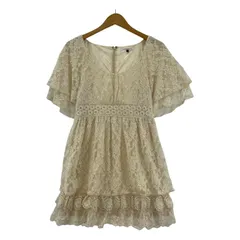 MERCURYDUO マーキュリーデュオ 総レース ティアードフリル ミニワンピース sizeF/アイボリー