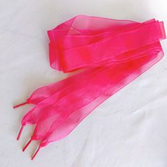 靴ひも　靴紐　リボン　ピンク　160ｃｍ　幅2.5ｃｍ　2本組