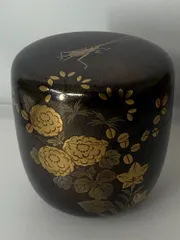 『海松貝蒔絵』大棗　新家新斎作　茶道具　棗　茶器　螺鈿　内金梨子 海松貝蒔絵』大棗 新家新斎作 茶道具 棗 茶器 螺鈿 内金梨子