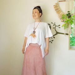 コットンスラブ タックインTシャツ●ホワイト