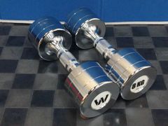 【中古】［WILD FIT］クロームメッキダンベル8kg（ペア）