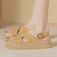 厚底 クロスベルト サンダル