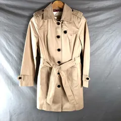 バナナリパブリック Banana Republic コート チャーム付き 裏地付き ロング トレンチ 腰ひも 綿100％ スリット ベージュ Sサイズ 948772のサムネイル