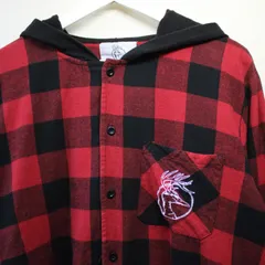 ネルシャツ フード付きシャツ フードネル チェック 古着 vintage