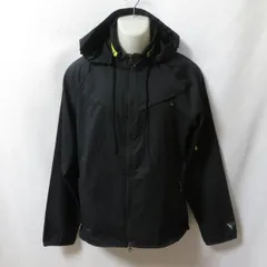 古着 メンズXL NIKE/ナイキ ウーブンジャケット ジップ フード パーカー トレーニングウェア スポーツ ブラック/蛍光イエロー 330032-010 fg4642