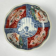 612 色絵　花　鳥　鯉　古伊万里　伊万里焼　骨董　アンティーク　大膾皿　鉢