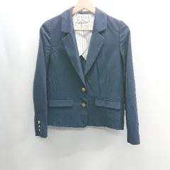 ◇ ⊇ mysty woman　ミスティウーマン 裏地ストライプ 長袖 ジャケット サイズM ネイビー レディース E  【1409100049350】