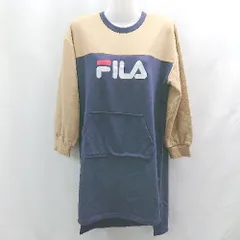 ◇ ⊂ FILA フィラ 長袖 膝丈 ワンピース サイズ150 キャメル ネイビー レディース E  【1502180046018】のサムネイル